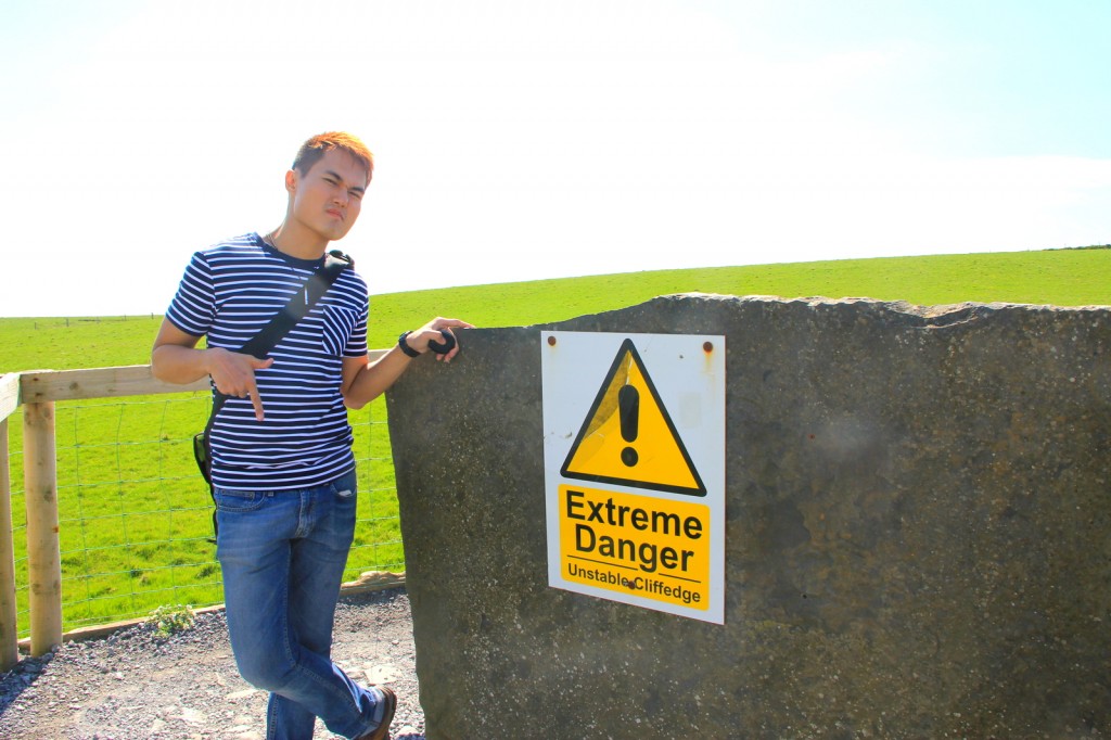 Danger warning signs at the Cliffs of Moher