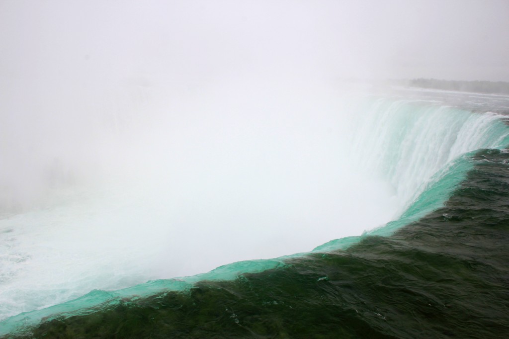 At the edge and how it looks like before falling into the Horseshoe Falls