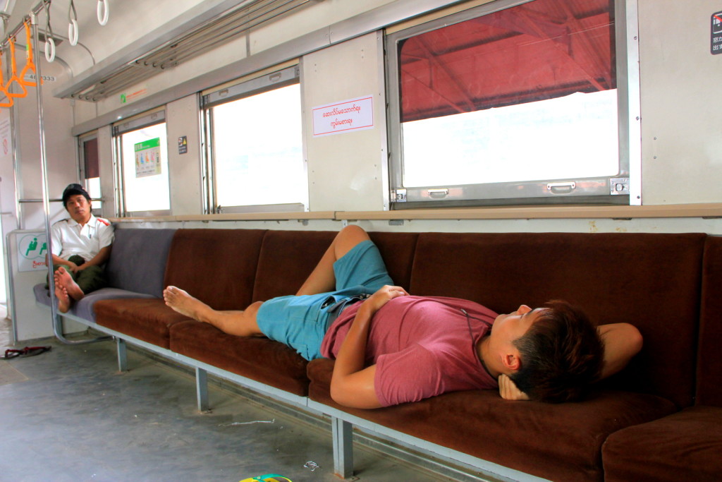 Take a nap, nothing interesting on the air-conditioned train